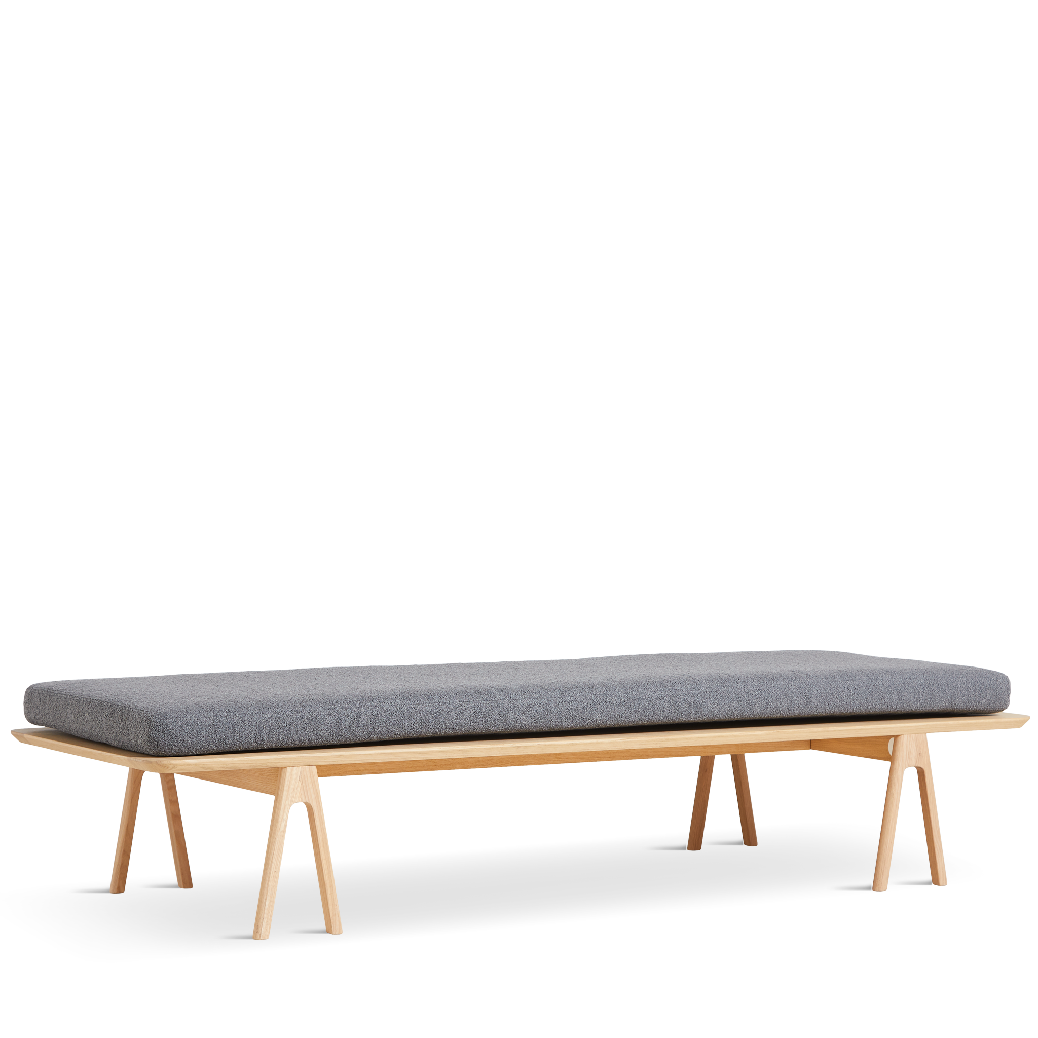 Woud - Level Daybed - Grey Bouclé/Oak 190x76,50 x 41 cm