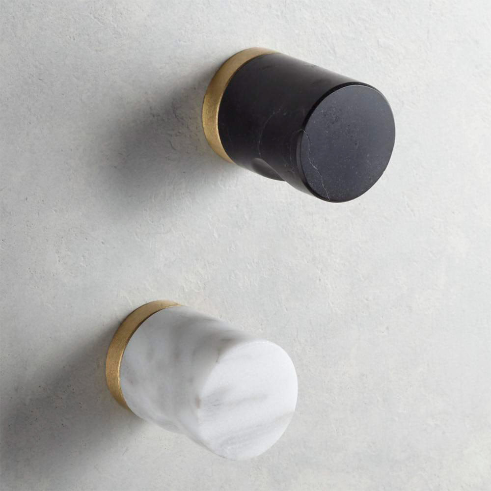 MARBLE knage - sort marmor - Ø2,5 cm - MOUD HOME - DesignGaragen.dk