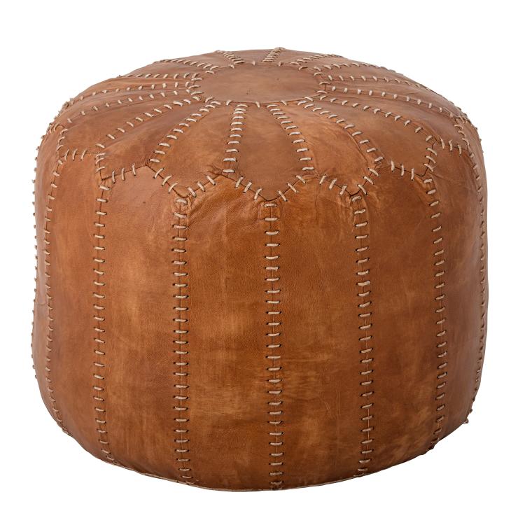 Bloomingville - Coby Puff, Fußschemel, Sitzkissen, Ziegenkin B60xh35 cm