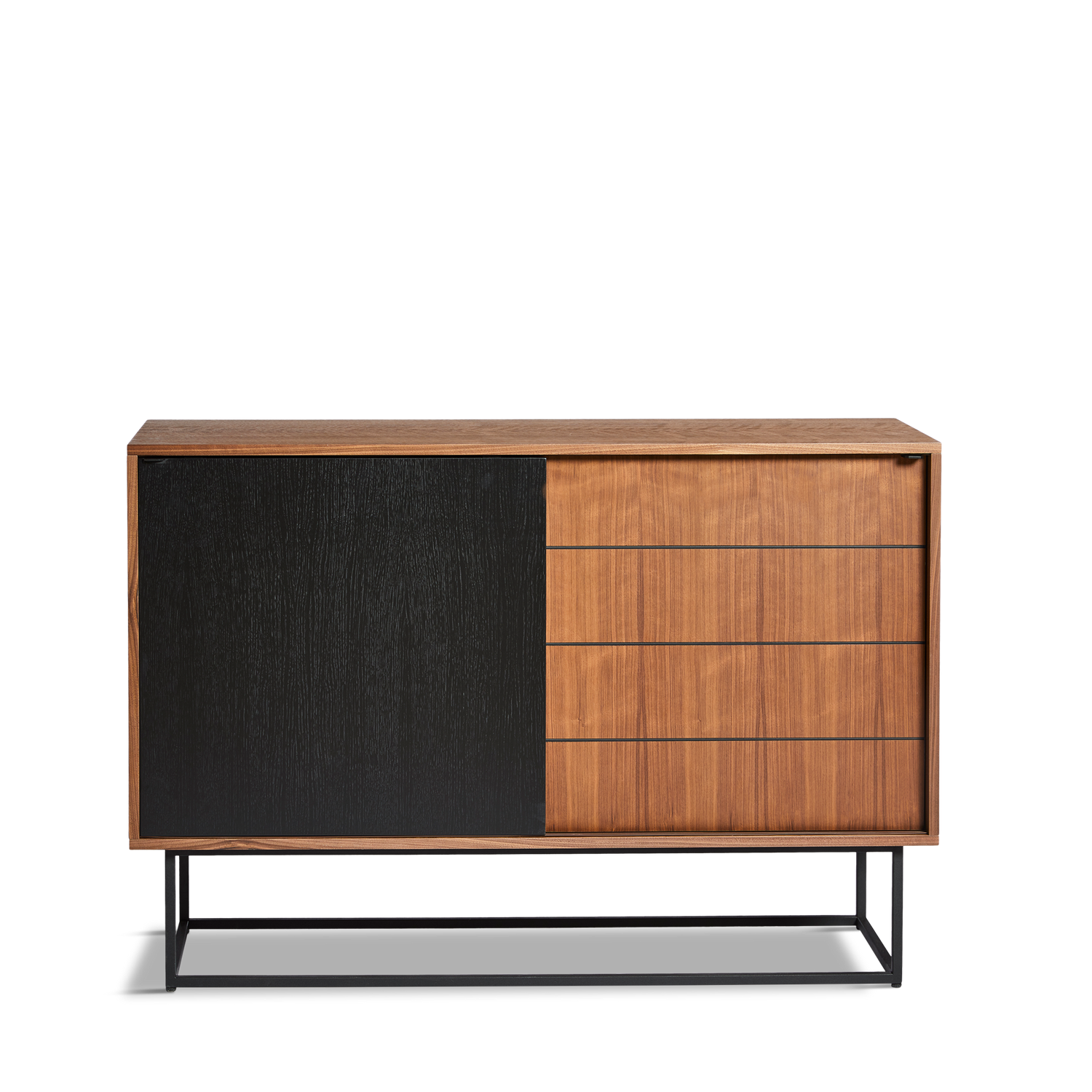 Woud - Virka Sideboard (hoch) - Walnuss/Schwarz