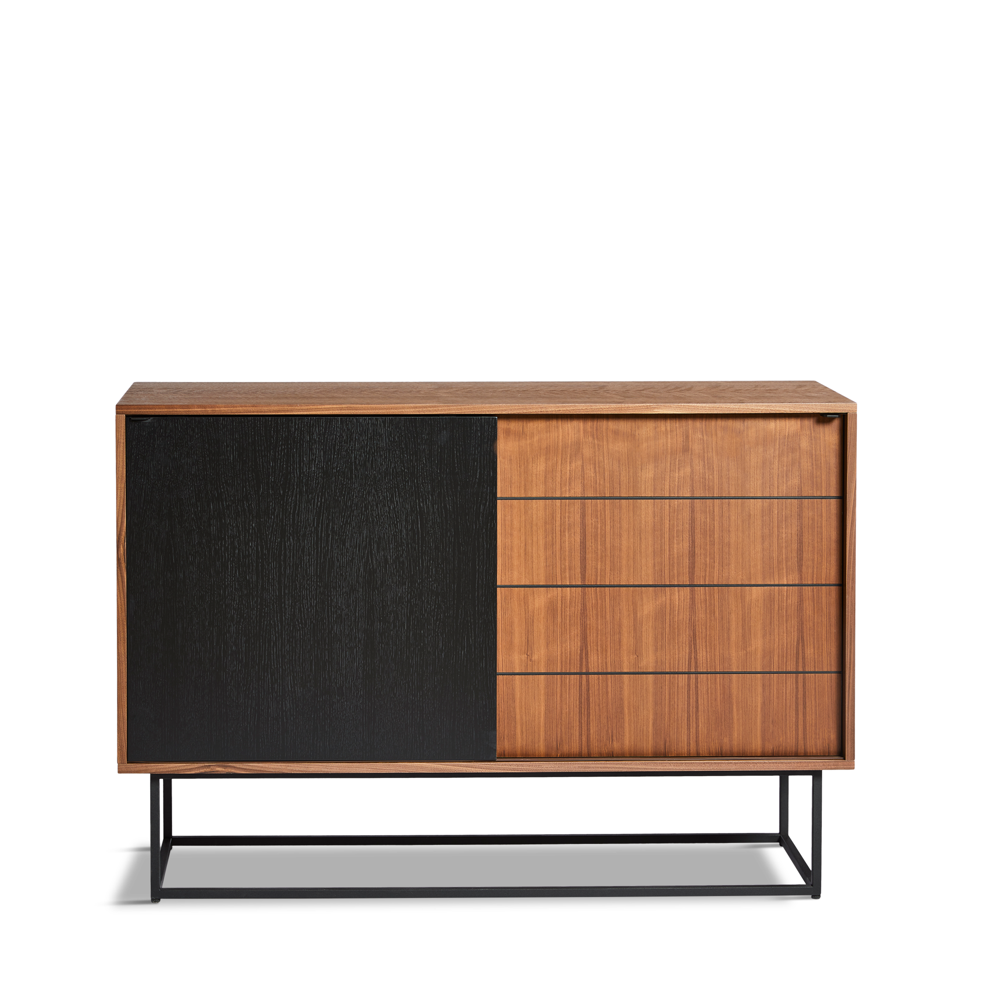 Woud - Virka Sideboard (hoch) - Walnuss/Schwarz