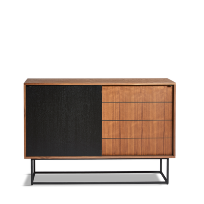 Woud - Virka Sideboard (hoch) - Walnuss/Schwarz