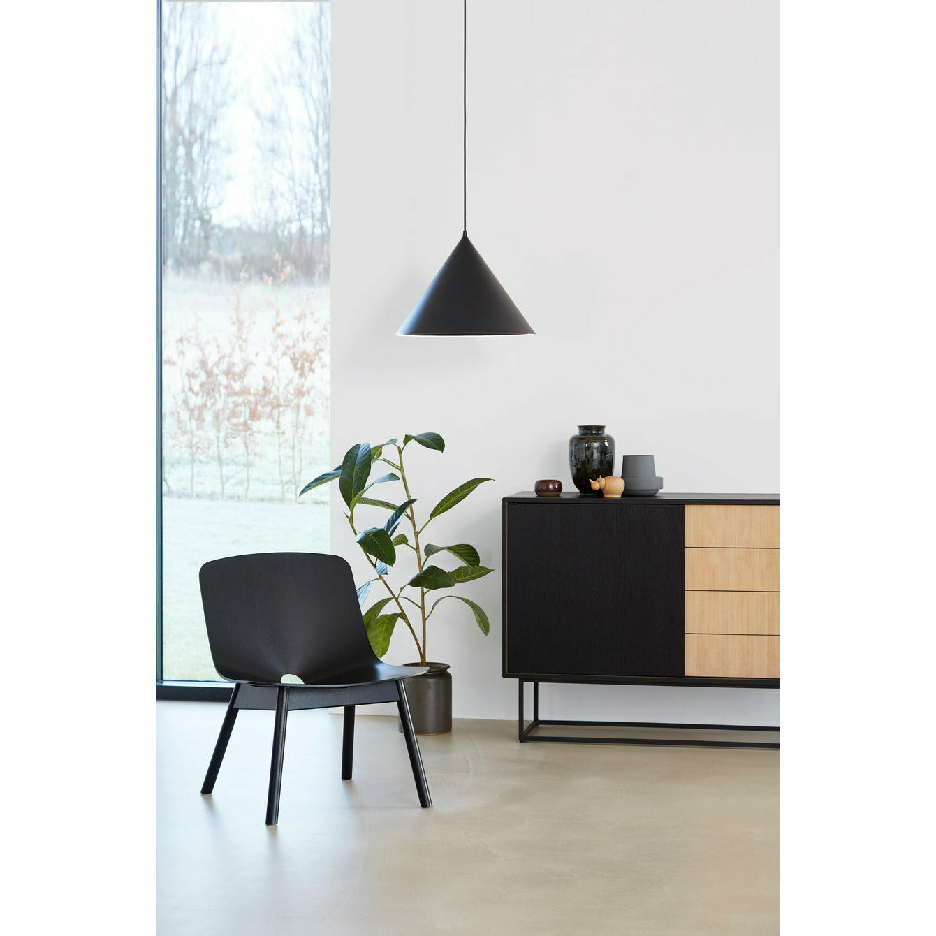 Woud - Virka Sideboard (hoch) - Eiche/Schwarz