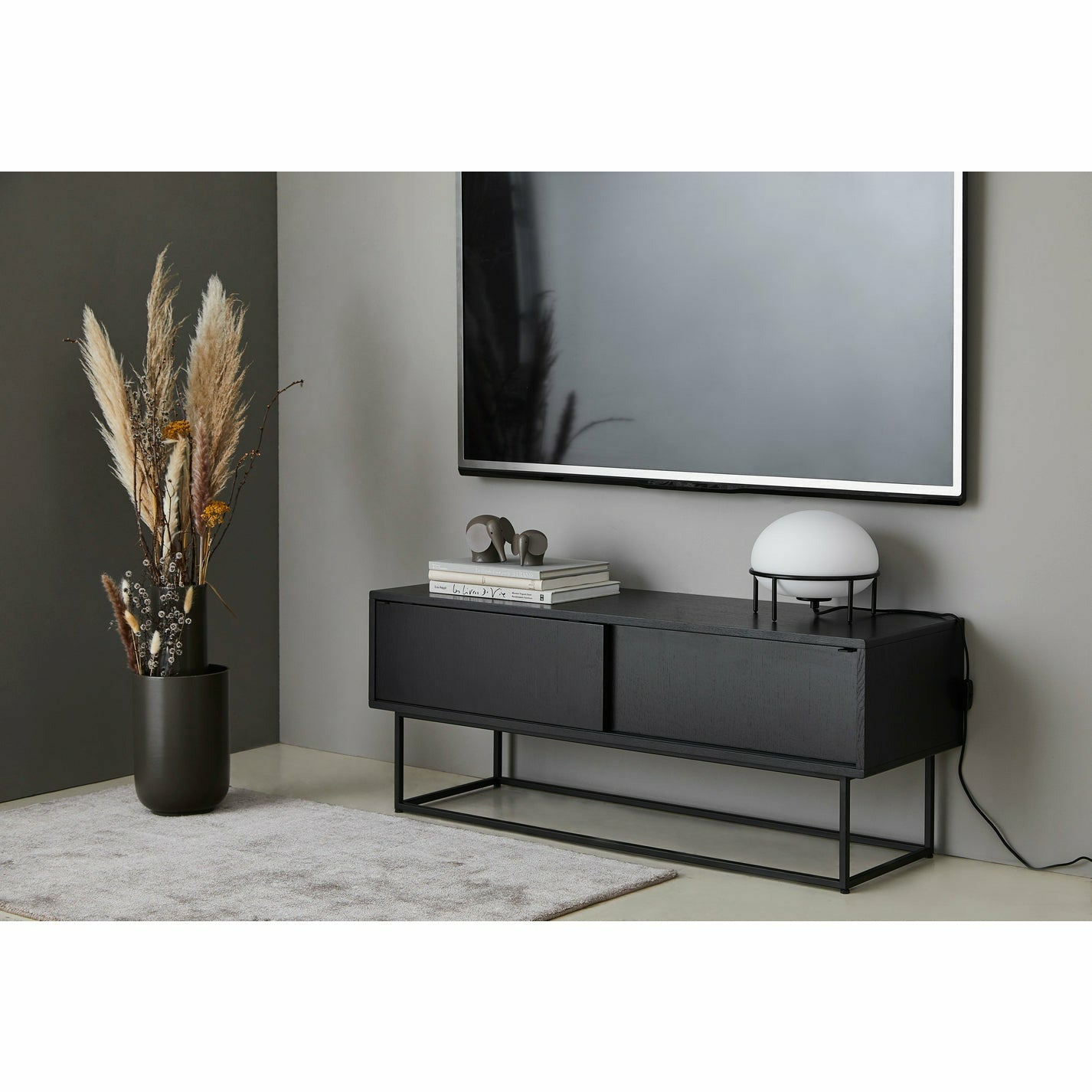 Woud - Virka Sideboard (niedrig) - schwarz