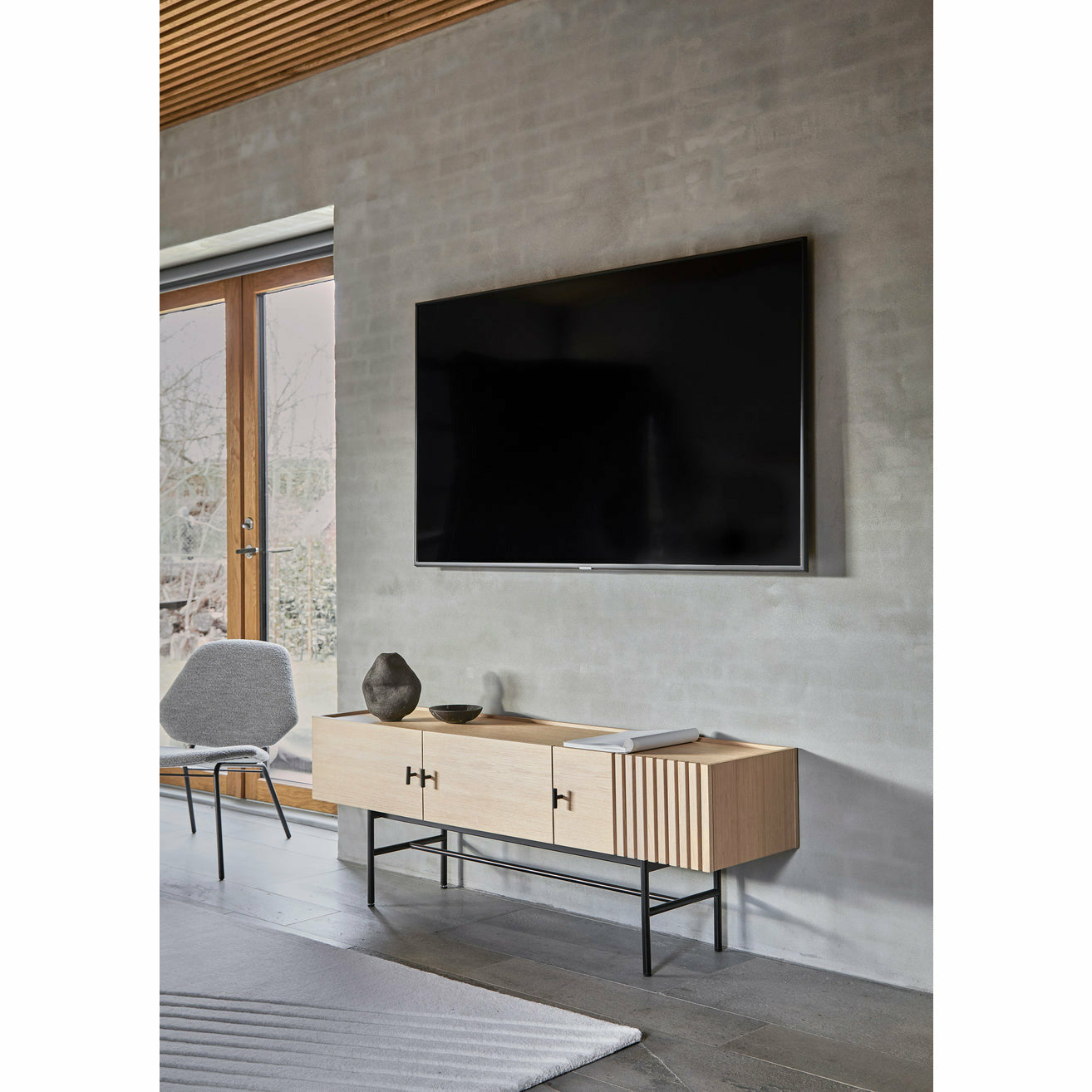 Woud - Array Low Sideboard (150 cm) - weiße pigmentierte Eiche