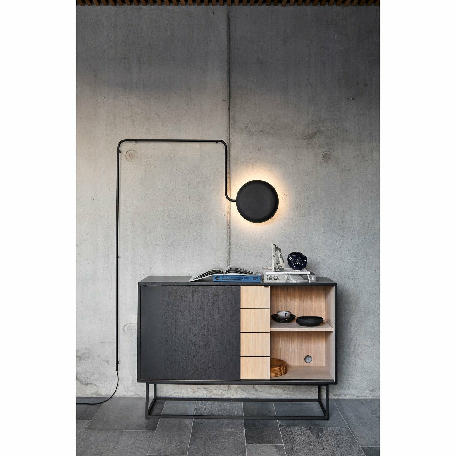 Woud - Virka Sideboard (hoch) - Eiche/Schwarz