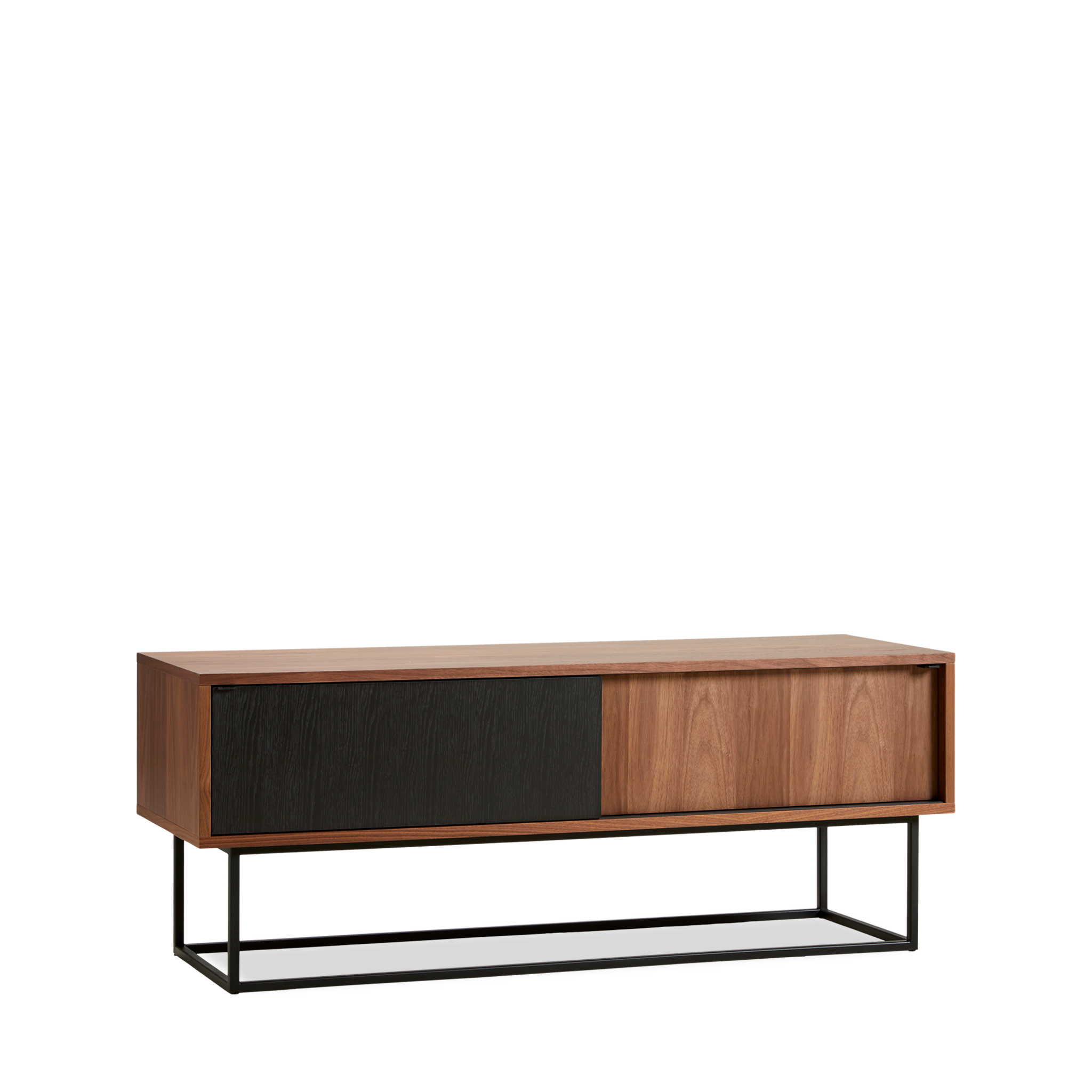 Woud - Virka Sideboard (niedrig) - Walnuss/Schwarz