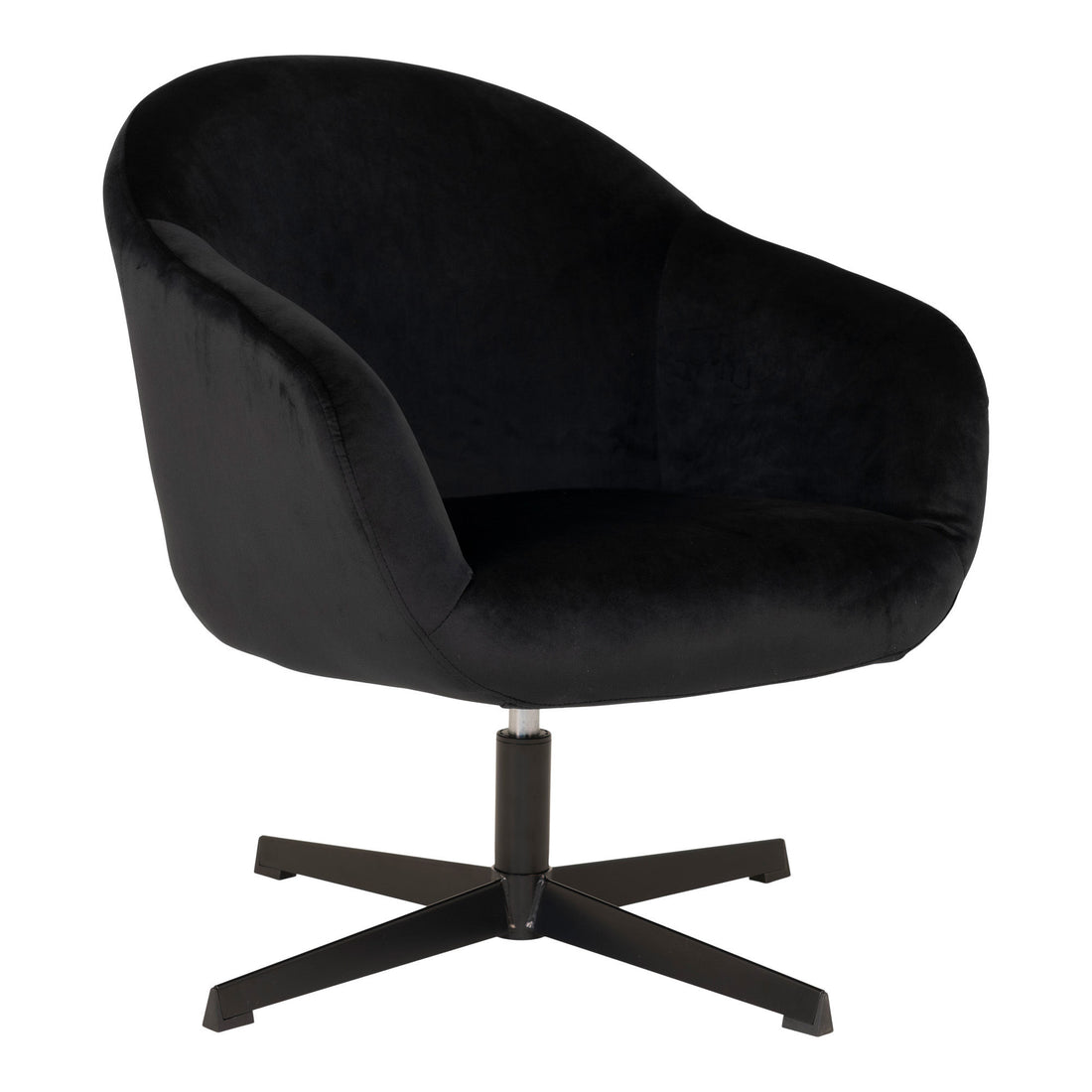 Sydney Sessel - Sessel mit Schwenkfunktion in schwarzer Velours und schwarzem Fuß HN1007 - 1 - PCs