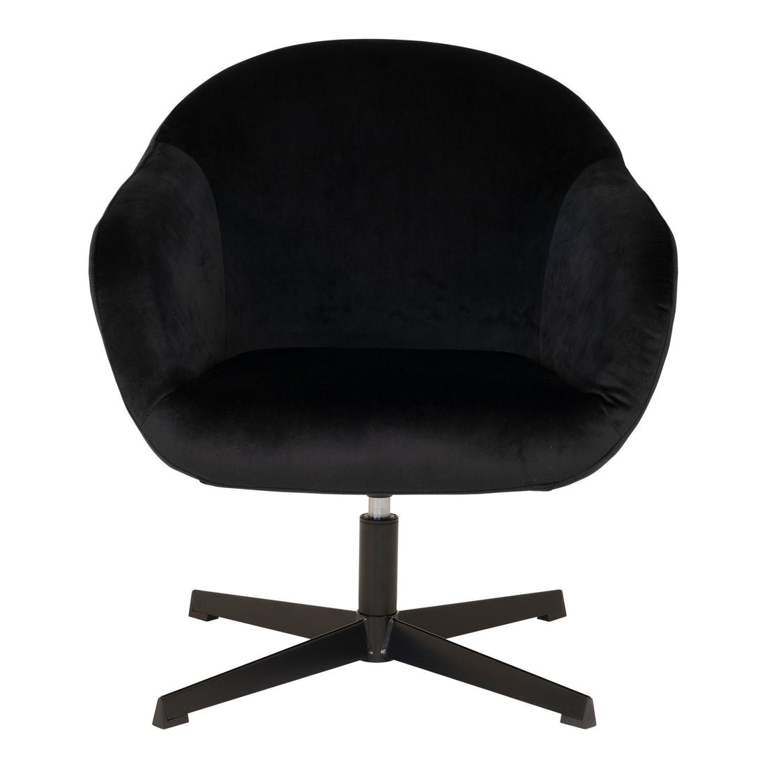 Sydney Sessel - Sessel mit Schwenkfunktion in schwarzer Velours und schwarzem Fuß HN1007 - 1 - PCs