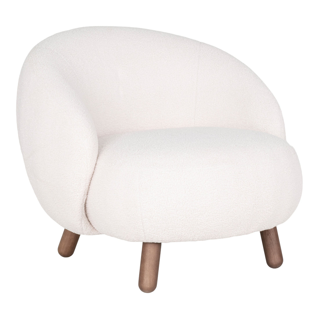 Savona -Sessel - Sessel in weißer künstlicher Lämmerungsleder mit Walnussbeinen - 1 - PCs