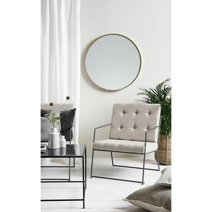 Nordal Rundt spejl i jern - ø80 cm - guld finish - Nordal - DesignGaragen.dk