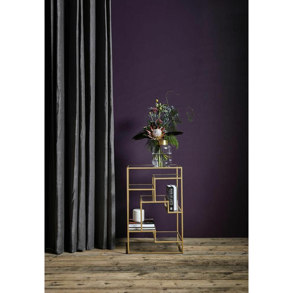 Nordal Regal / Display mit Glasböden - 71x46 cm - goldfarben