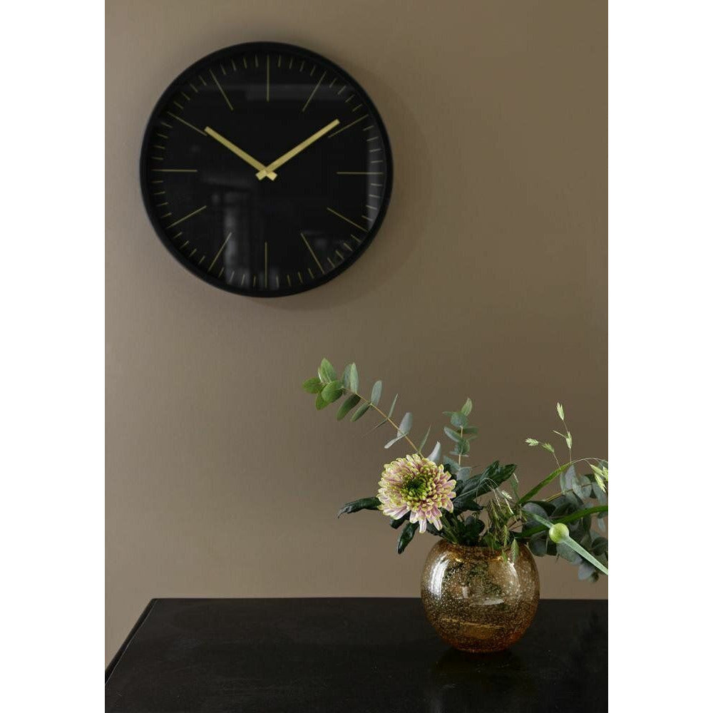 Nordal Onyx Wanduhr mit Glas - Ø45 cm - Schwarz/Messing