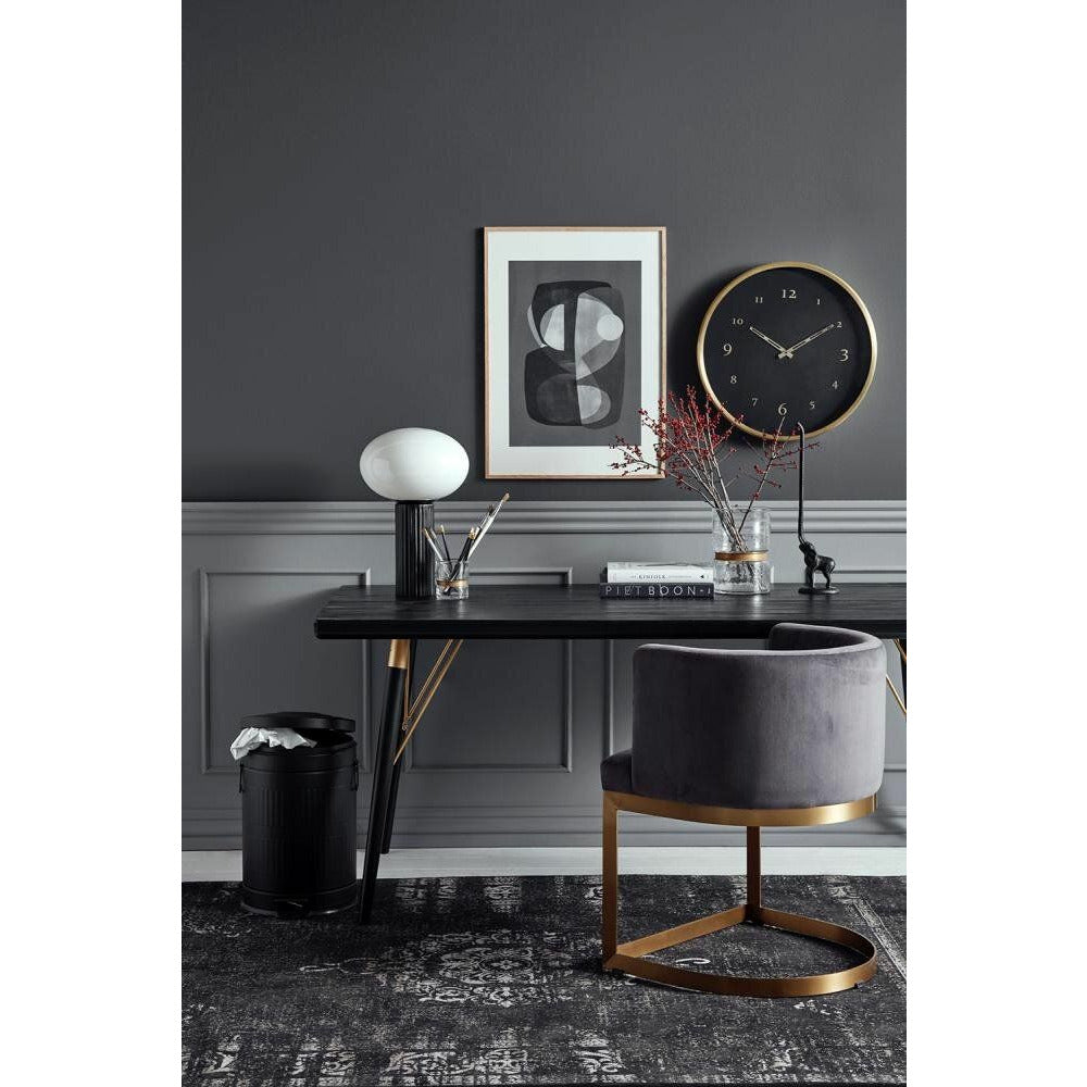 Nordal Metallwanduhr mit Glas - Ø51 cm - Schwarz/Messing