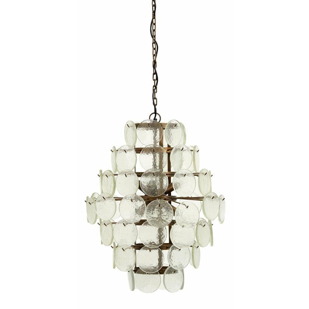 Nordal Stor pendel i gyldent jern og klar glas - h71 cm - Nordal - DesignGaragen.dk