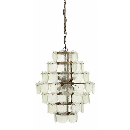 Nordal Stor pendel i gyldent jern og klar glas - h71 cm - Nordal - DesignGaragen.dk