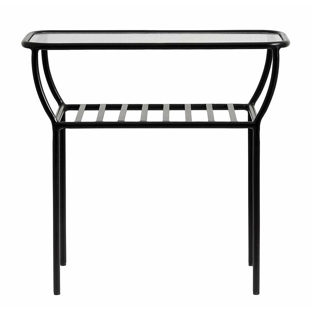 Nordal CHIC Beistelltisch / Nachttisch aus Eisen mit Glas - 50x25 cm - schwarz