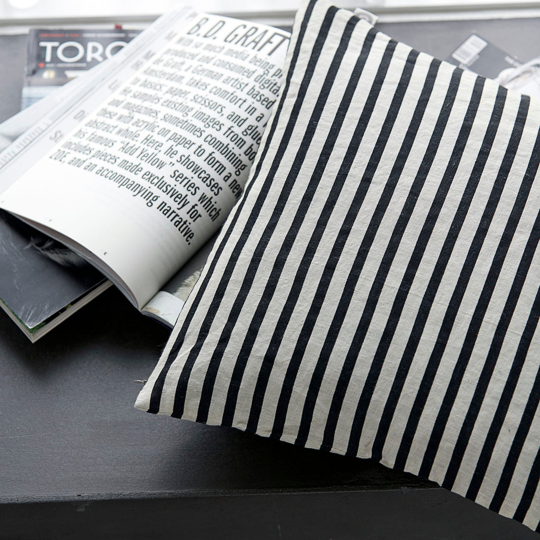 House Doctor Pad Covers, Stripe, Schwarz/Grau-L: 50 cm, W: 50 cm