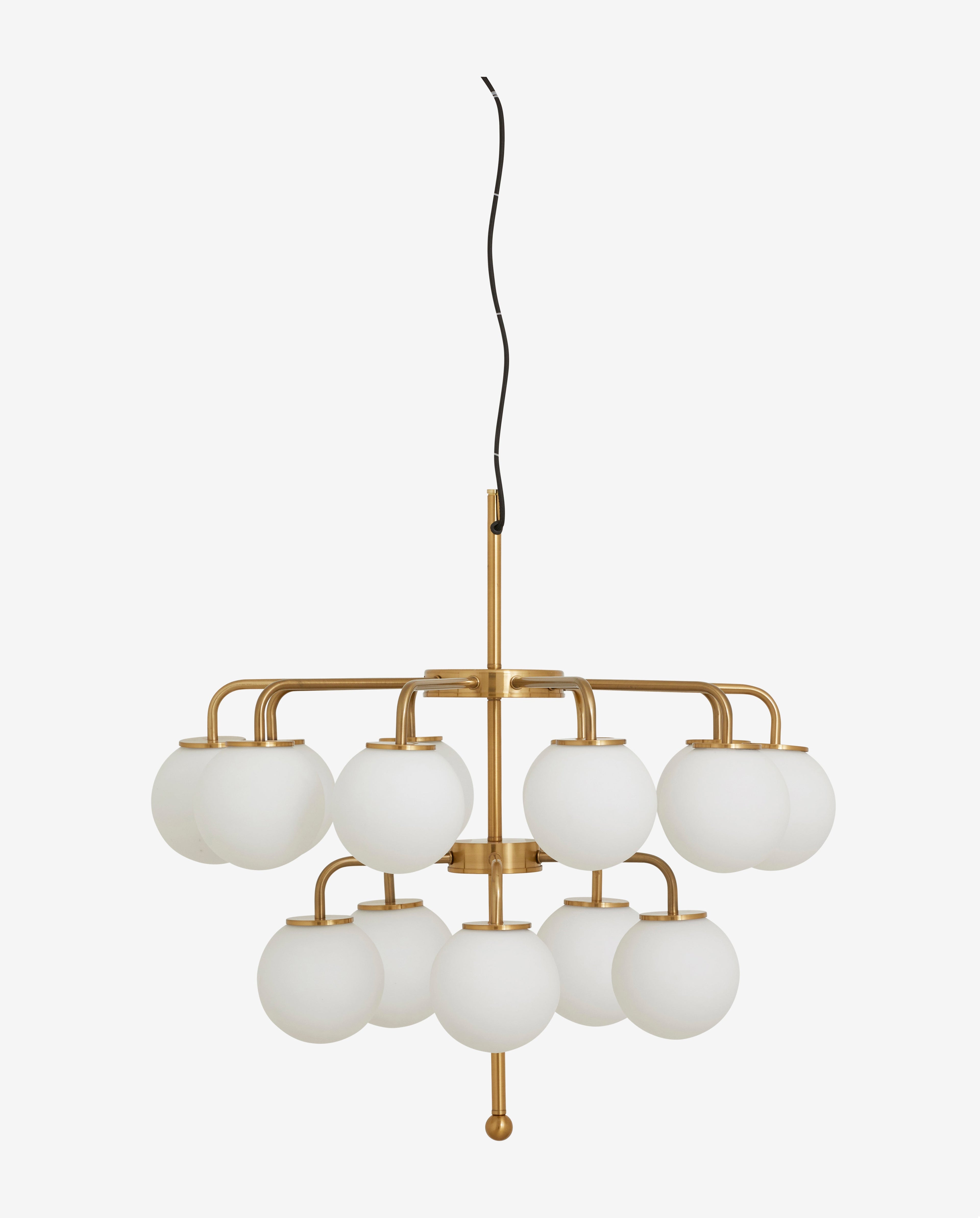 Palma Kronleuchter - Ø74 cm - Messing/Weiß