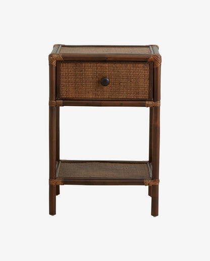 Hayes Side Tisch/Nachttisch in Rattan - Brown
