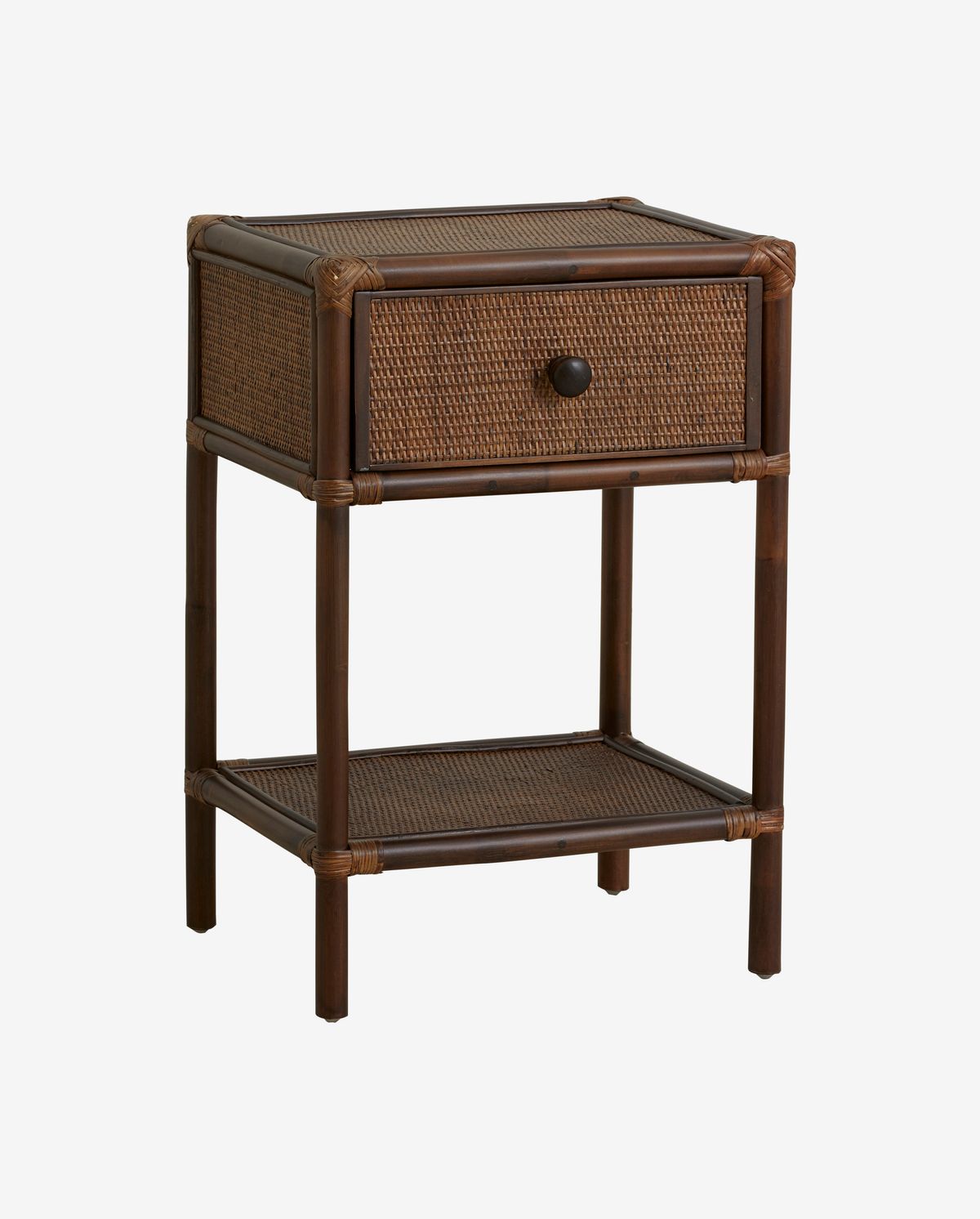 Hayes Side Tisch/Nachttisch in Rattan - Brown