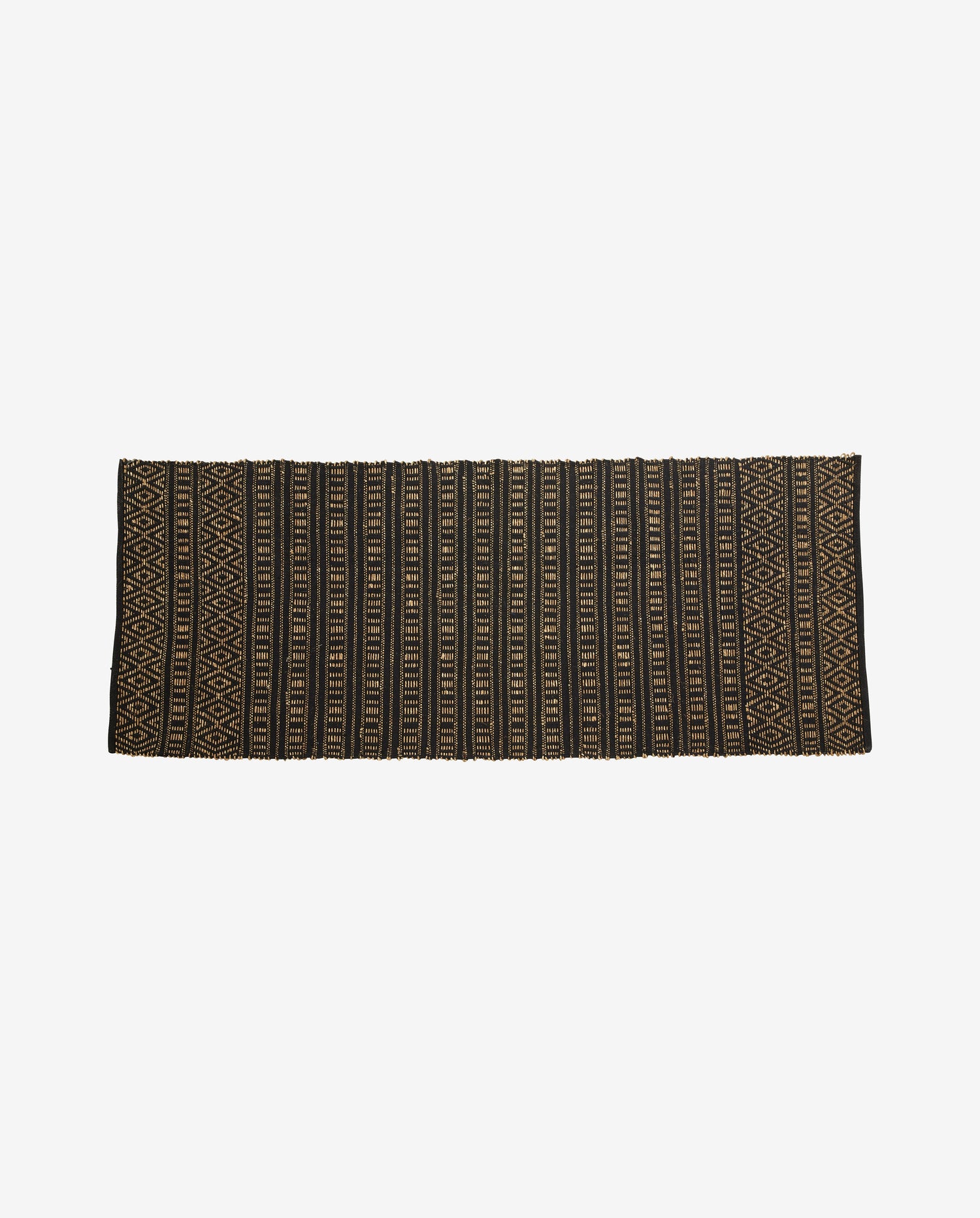 Farah -Decke in Baumwolle und Seegras 250x100 cm - Schwarz/Natur