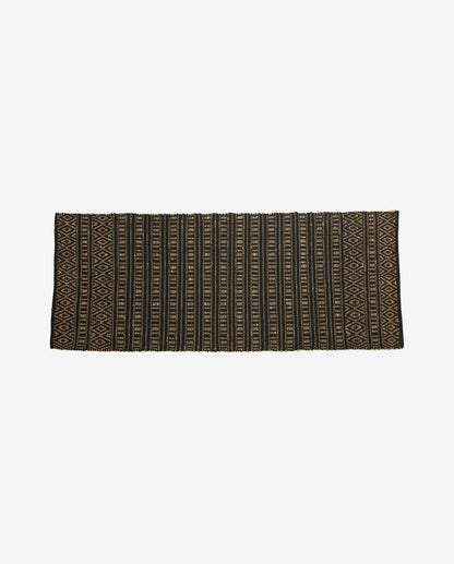 Farah -Decke in Baumwolle und Seegras 250x100 cm - Schwarz/Natur