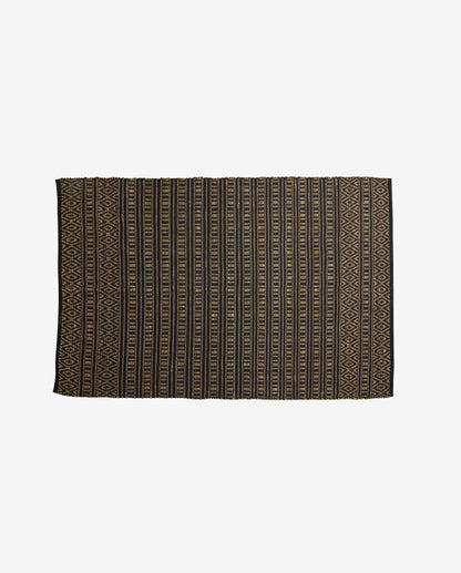 Farah -Decke in Baumwolle und Seegrass 240x160 cm - Schwarz/Natur