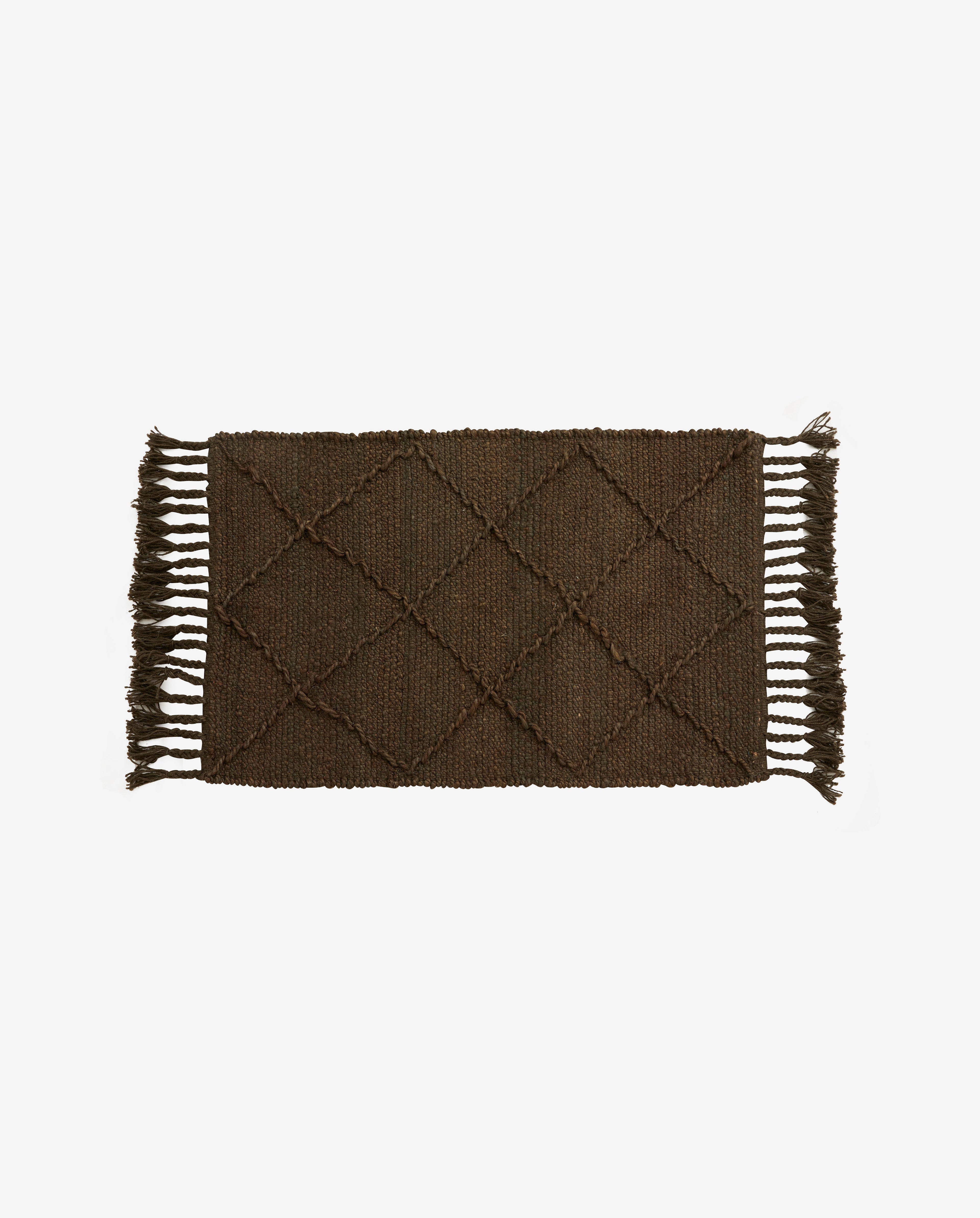 Jutan -Decke in Jute 60x90 cm - braun/grün