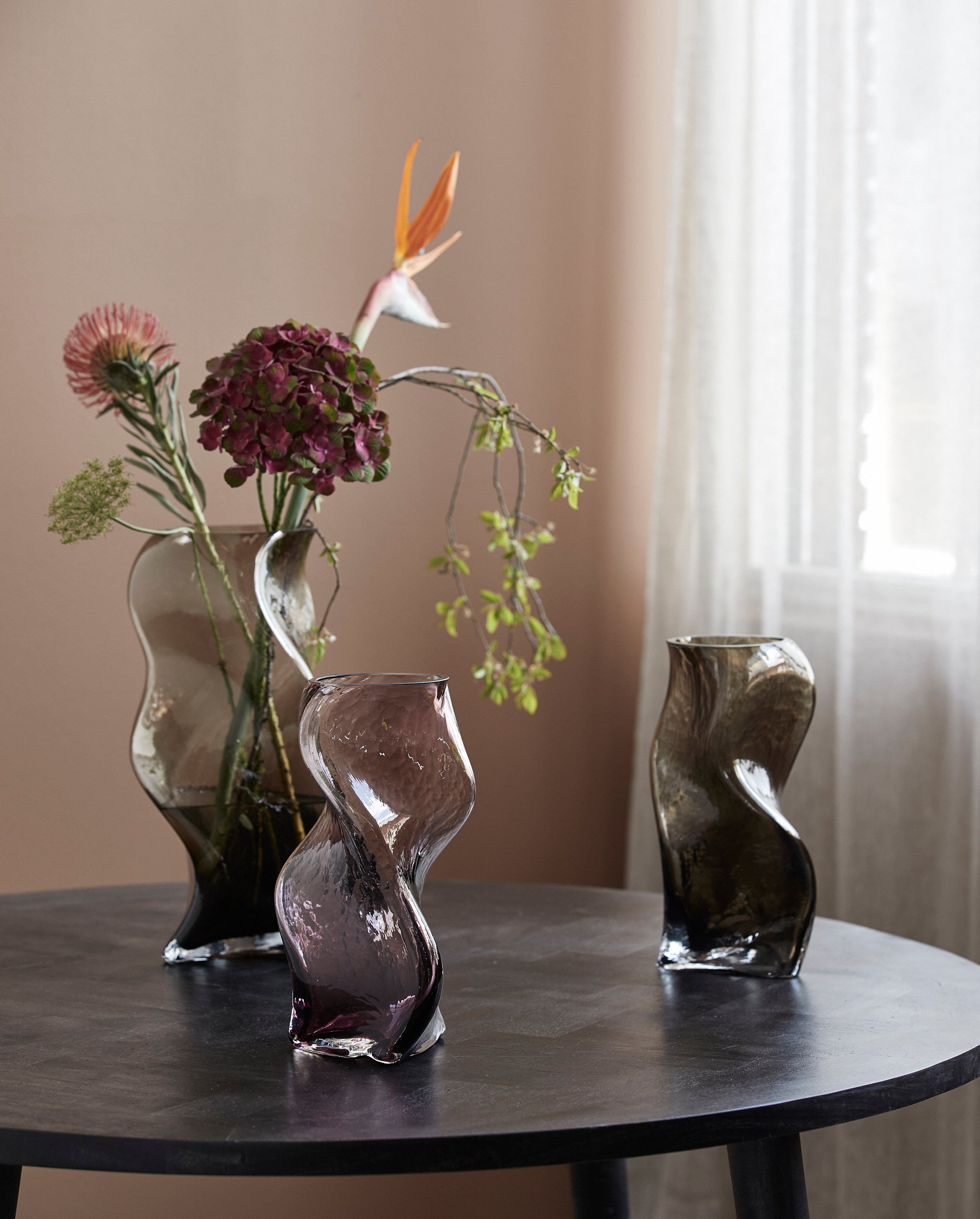 Zobelvase in Glas H30 cm - lila