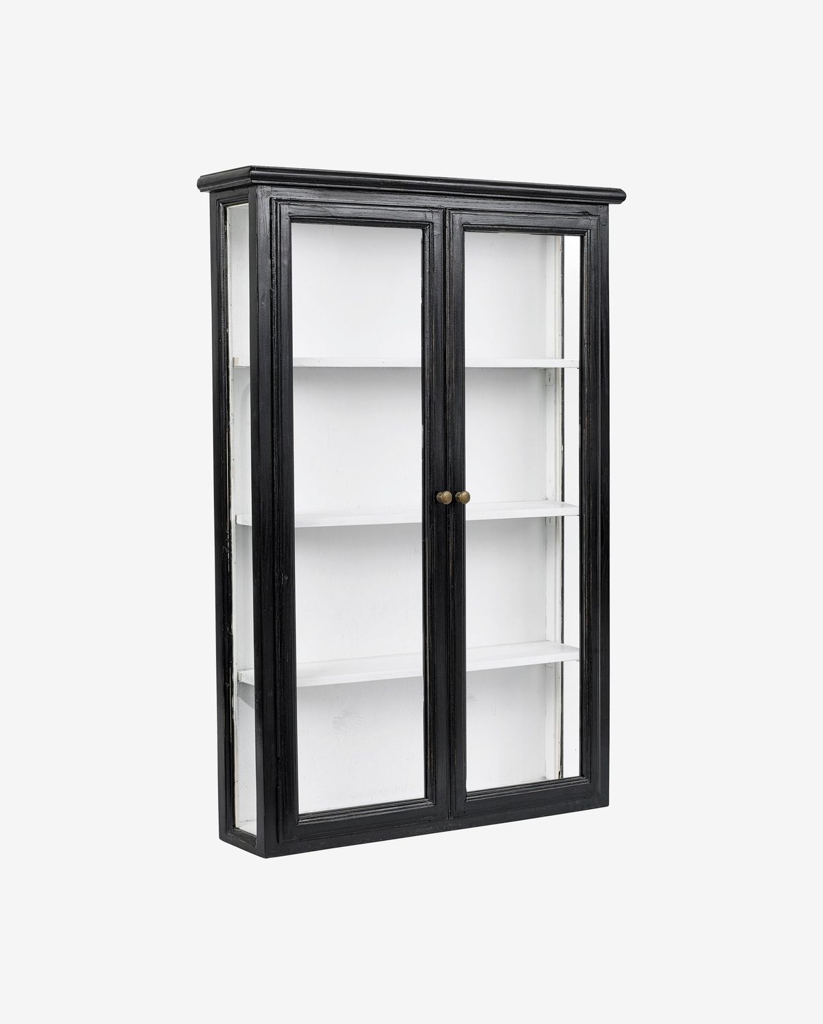 Klassischer Holzschrank - 120x82 - Schwarz und Weiß