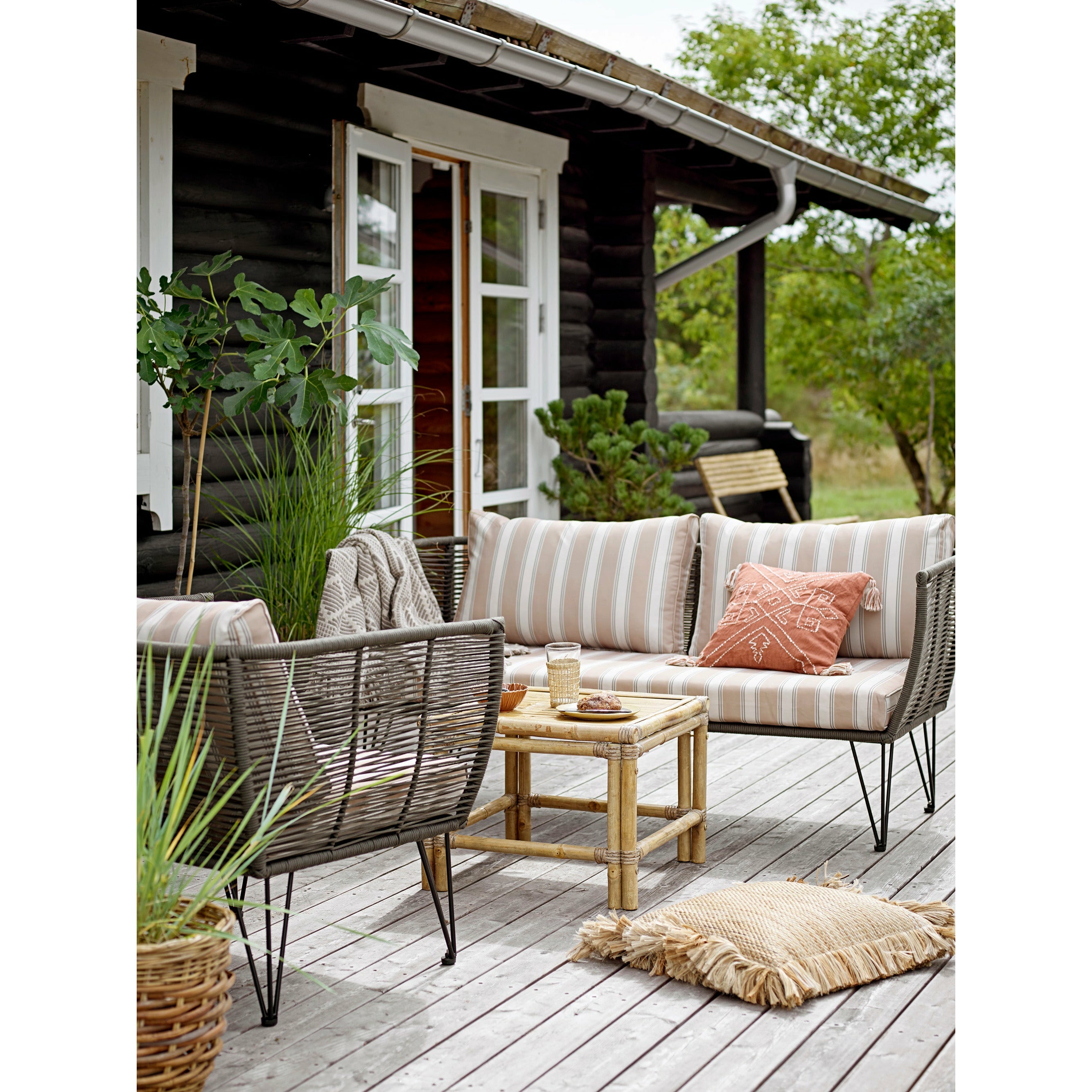 Sole Sofabord, Natur, Bambus - L55xH42xW55 cm - BLOOMINGVILLE - DesignGaragen.dk