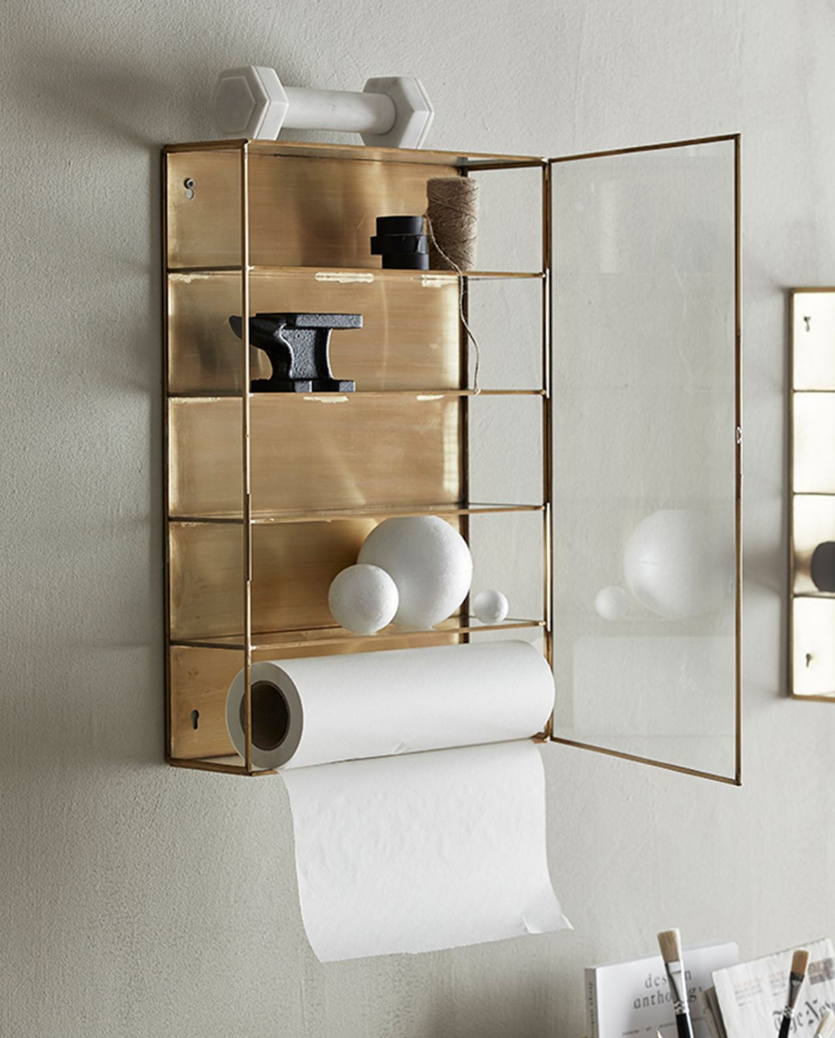 Ada -Wandschrank in Eisen, S, 40x20 - Gold Finish