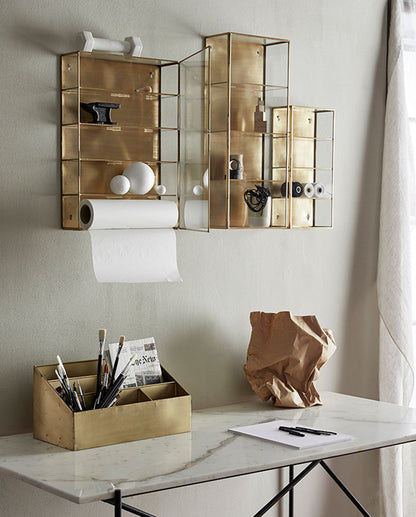 Ada -Wandschrank in Eisen, S, 40x20 - Gold Finish
