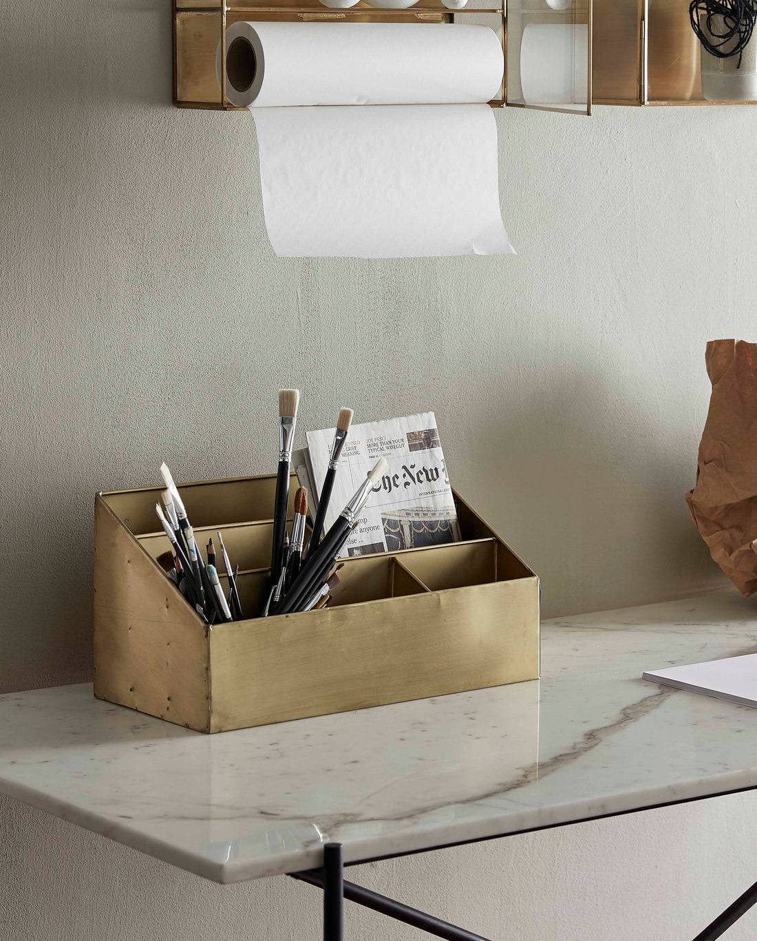 ADASI -Speicherkorb in Eisen. 40x23 cm - Gold Finish