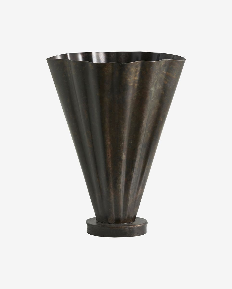 Coll -Vase in Eisen, antikes Finish - H36 cm - braun