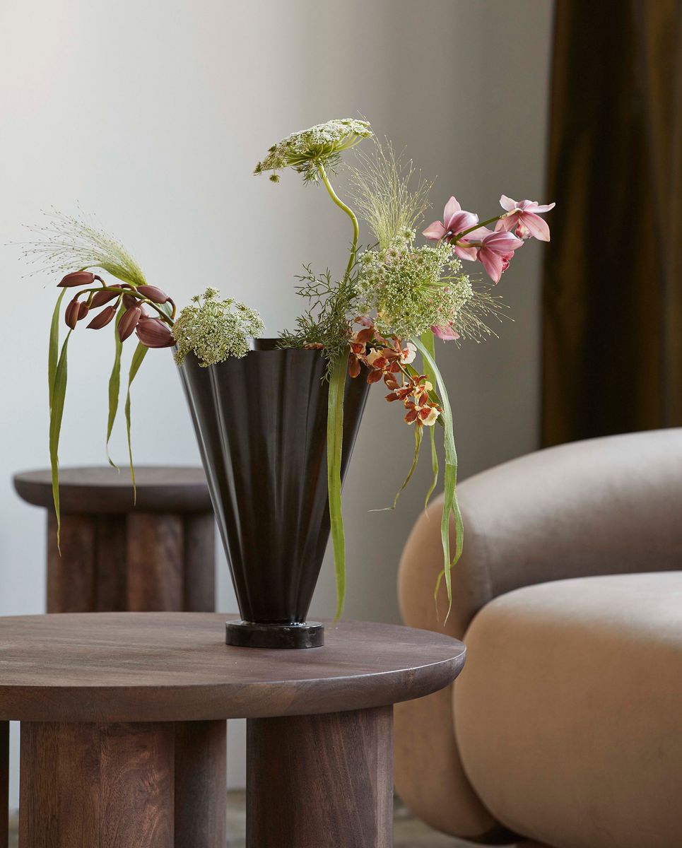 Coll -Vase in Eisen, antikes Finish - H36 cm - braun