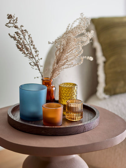 Bloomingville Sanga Bakke m/Fyrfadsstage, Brun, Glas - Bloomingville - DesignGaragen.dk