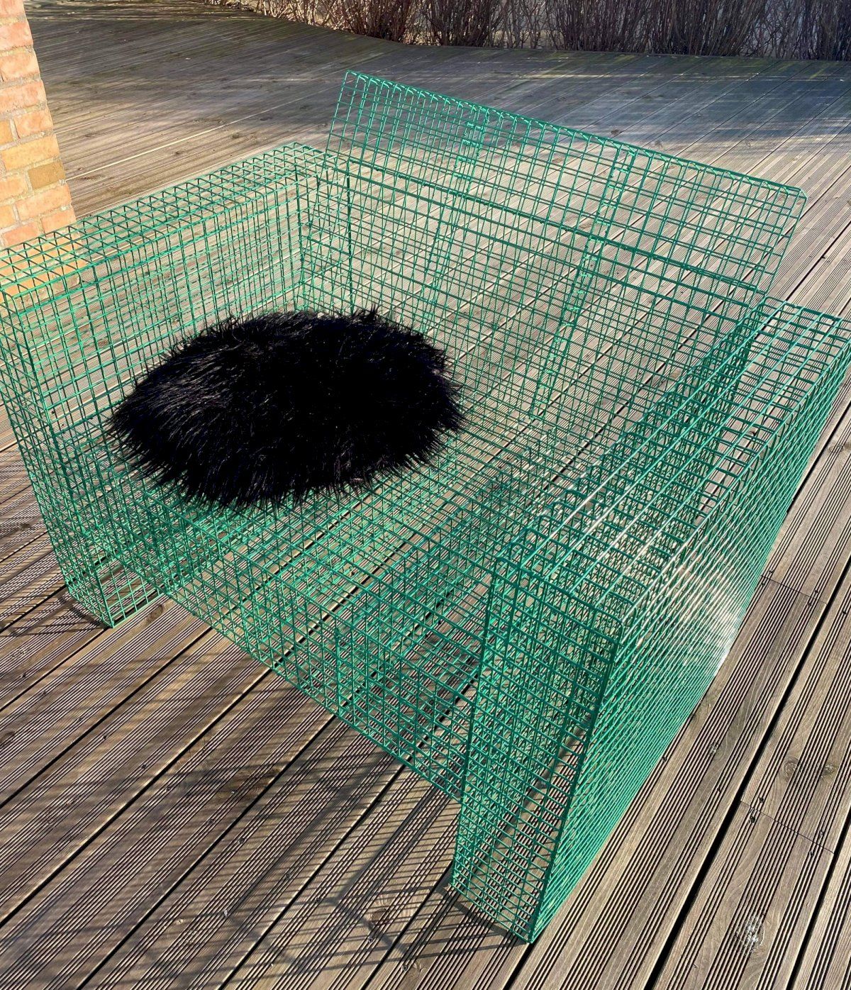 Kalager Design Wire Loungechair, Signalgrün