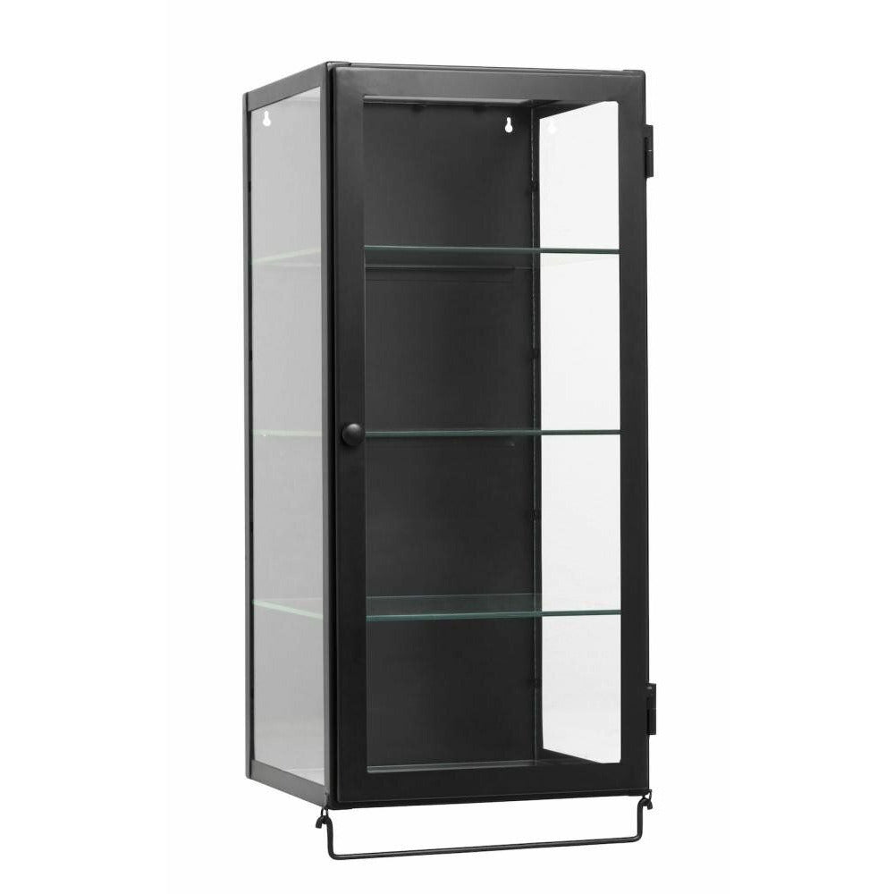 Nordal SIRI Wandschrank aus Metall mit Glasböden - 66x30 - schwarz