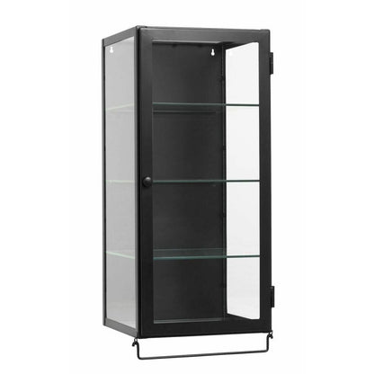 Nordal SIRI Wandschrank aus Metall mit Glasböden - 66x30 - schwarz