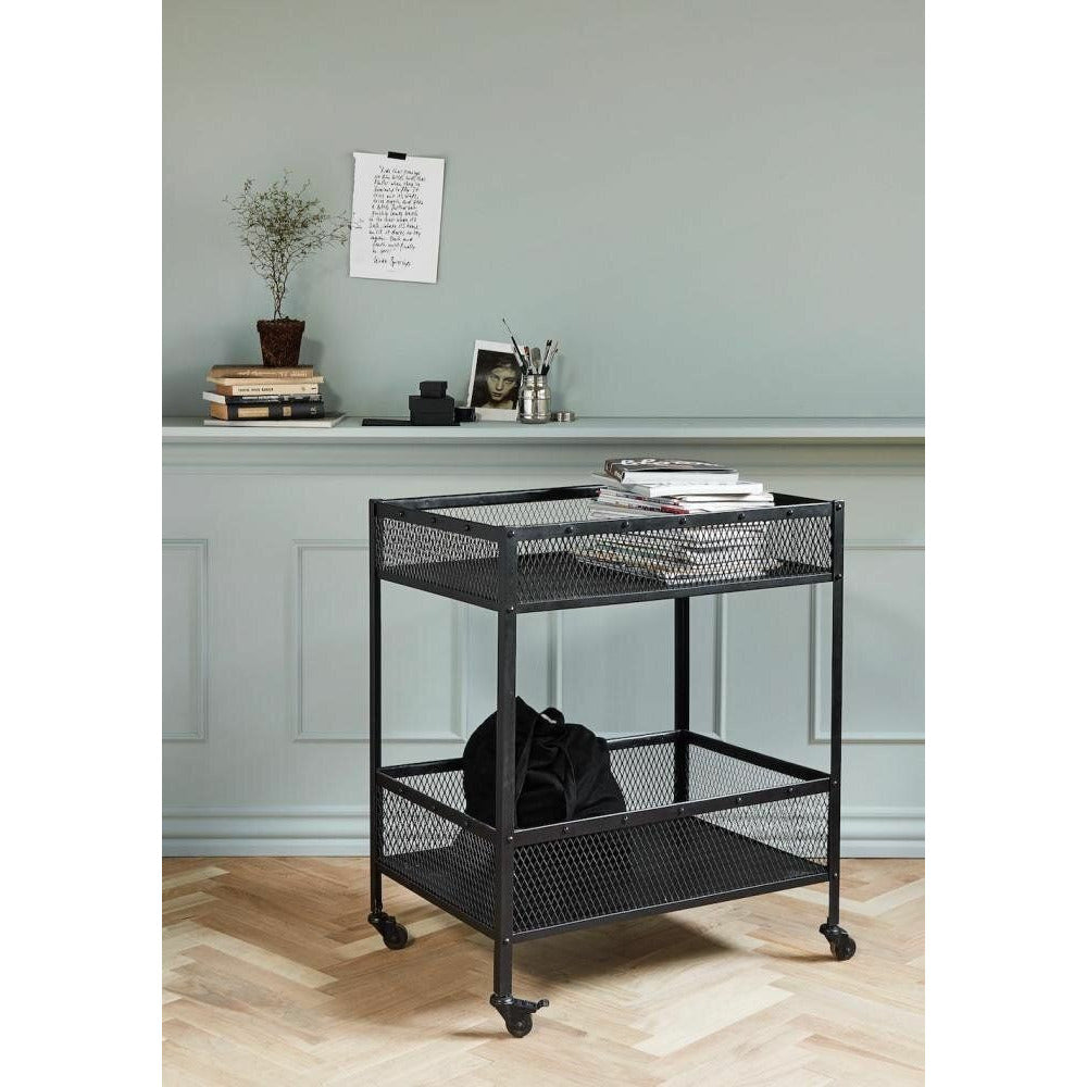 Nordal Easy Rolling Table in Eisen - 77x54 cm - schwarz