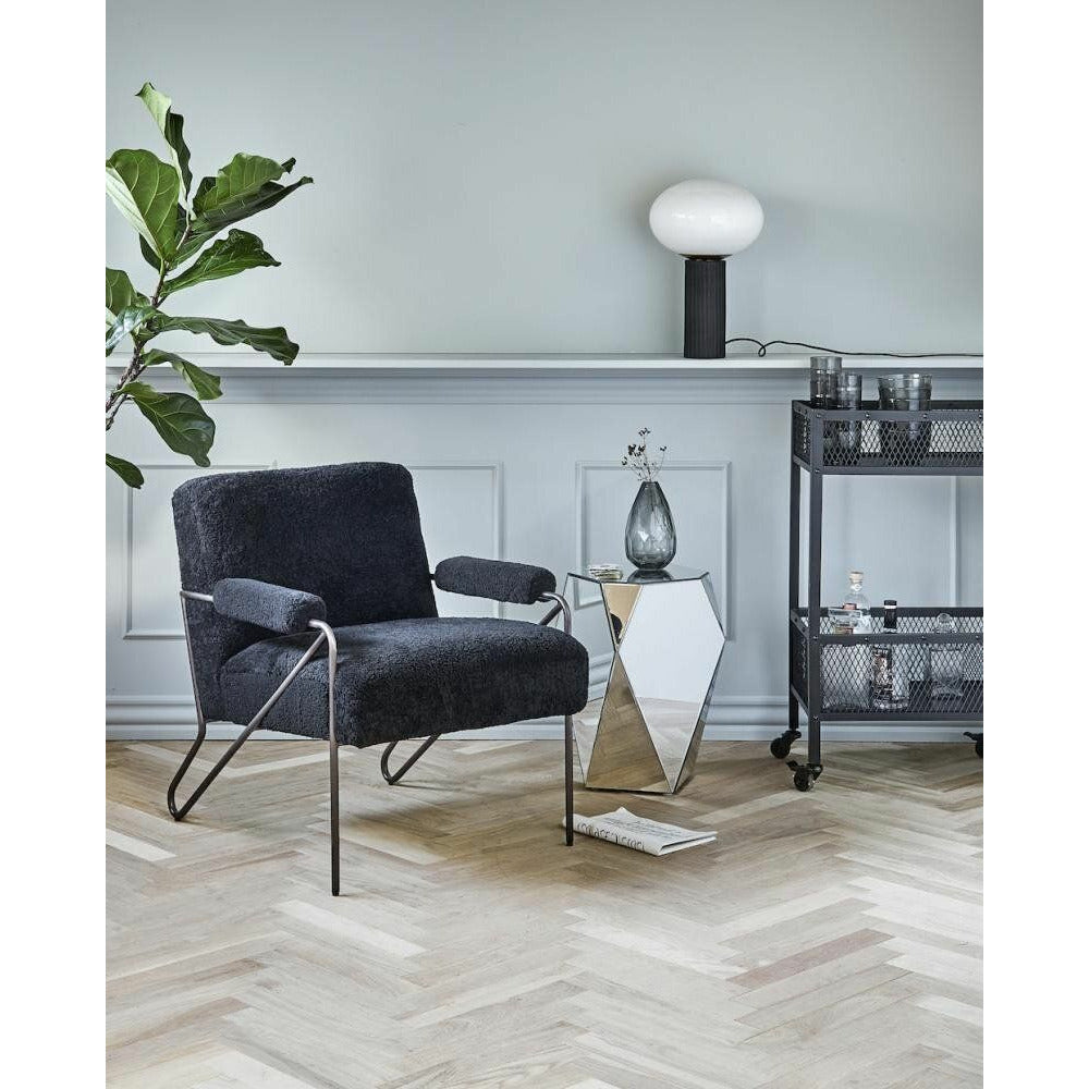 Nordal Easy Rolling Table in Eisen - 77x54 cm - schwarz