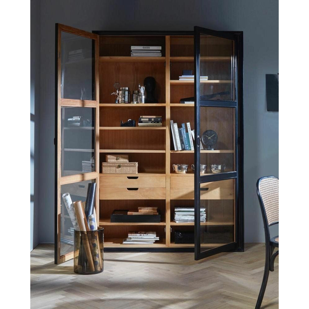 Nordal VIVA Vitrine aus Holz - 210x148 - schwarz/natur