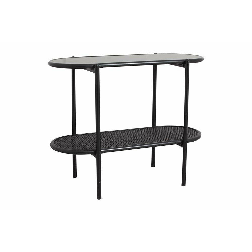 Nordal SURMA Konsolentisch / Beistelltisch aus Rattan - 100x45 - schwarz