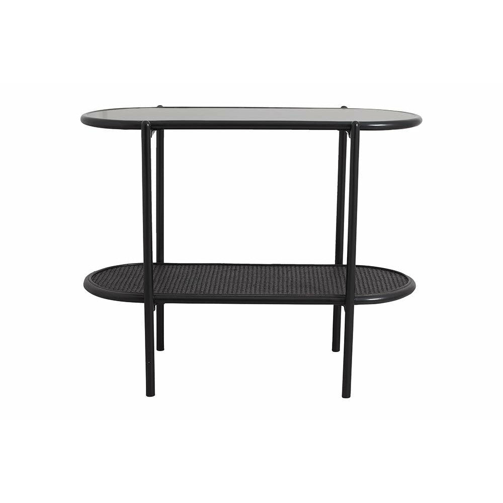 Nordal SURMA Konsolentisch / Beistelltisch aus Rattan - 100x45 - schwarz