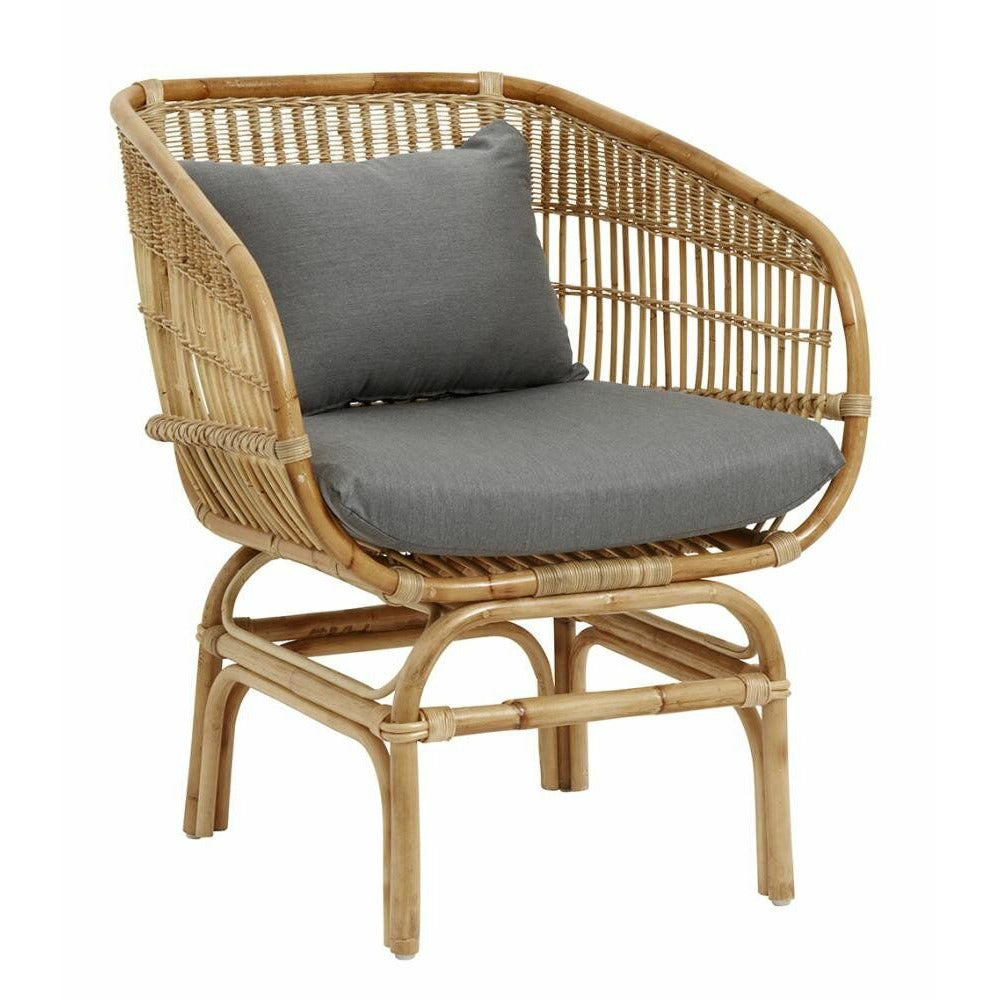 Nordal BALI Sessel aus Rattan mit Kissen - natur/grau