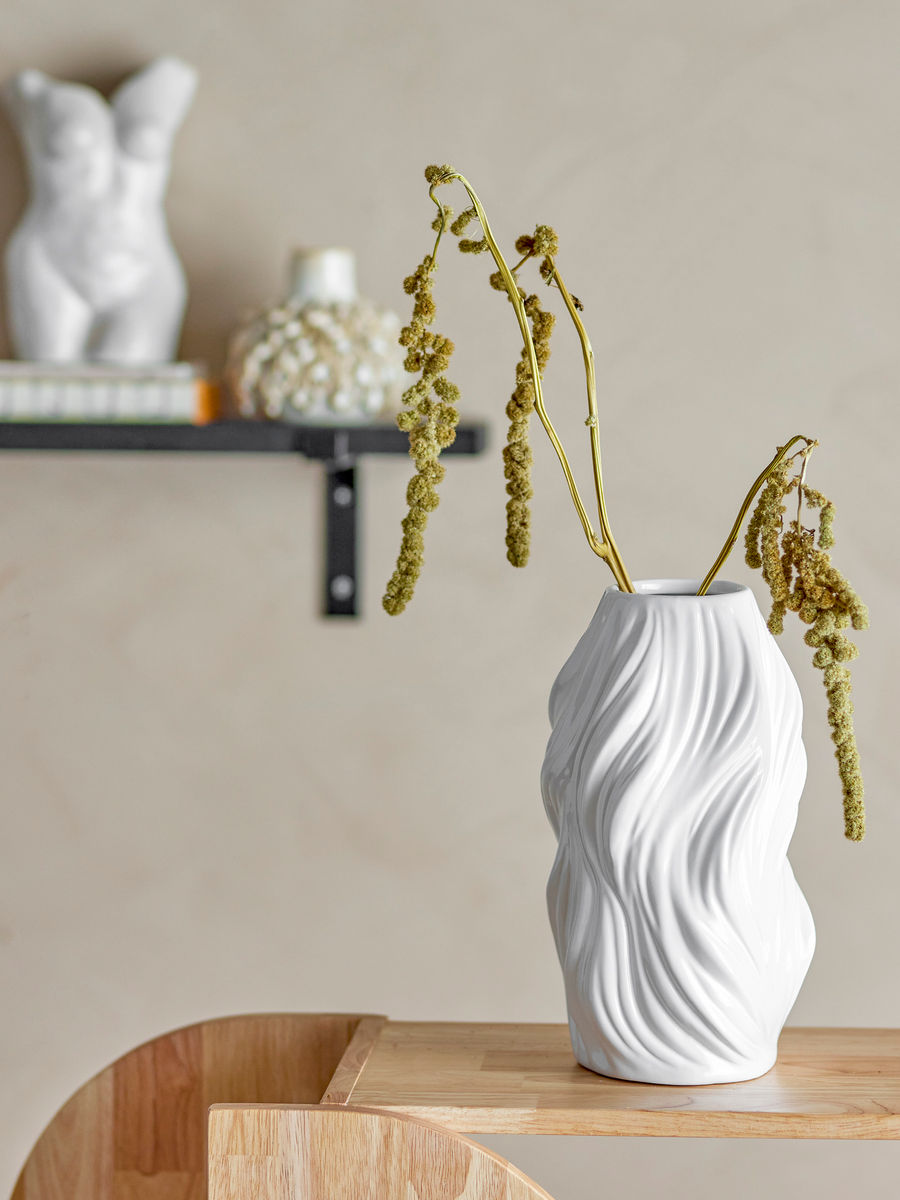 Bloomingville Sanak Vase, Weiß, Keramik