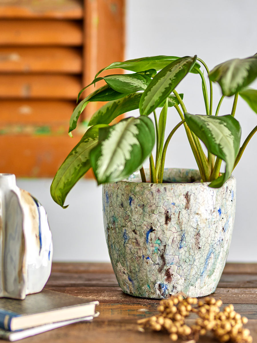 Kreative Kollektion Niin Deko Herbal Pot, Blue, Terrakotta