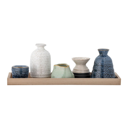 Bloomingville Longo Bakke m/fyrfadsstage, Blå, Stentøj - Bloomingville - DesignGaragen.dk